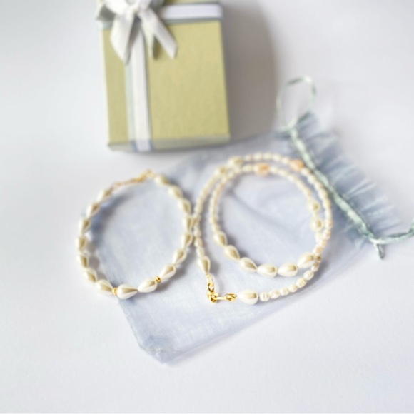 (Sold out)Gold filled Pearl bracelet, Handmade gemstone bracelet, 7.5" size. - Picture 9 of 9